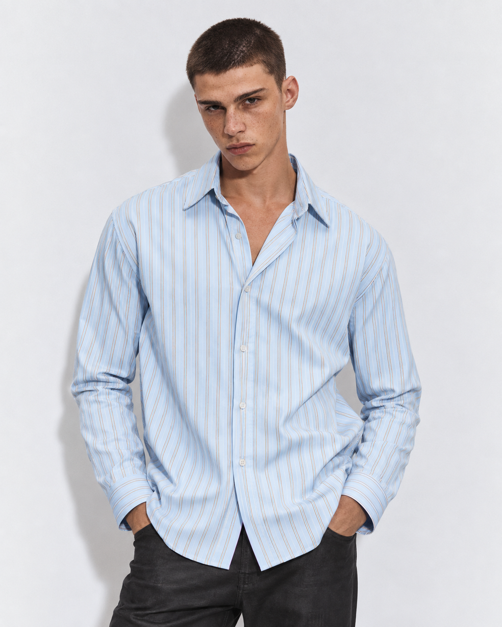 CAMICIA OVER RIGA LARGA