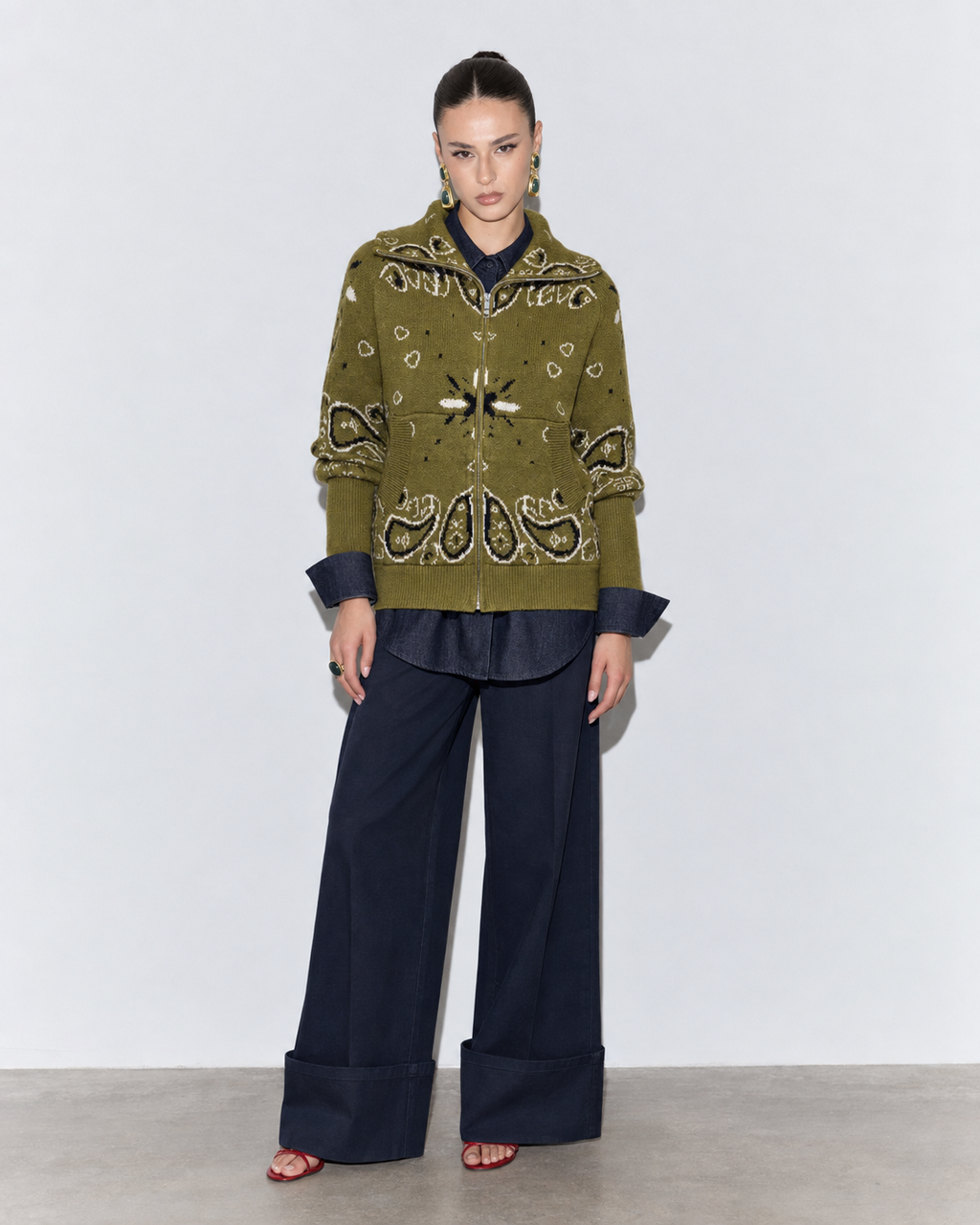 CARDIGAN ZIP PAYSLEY