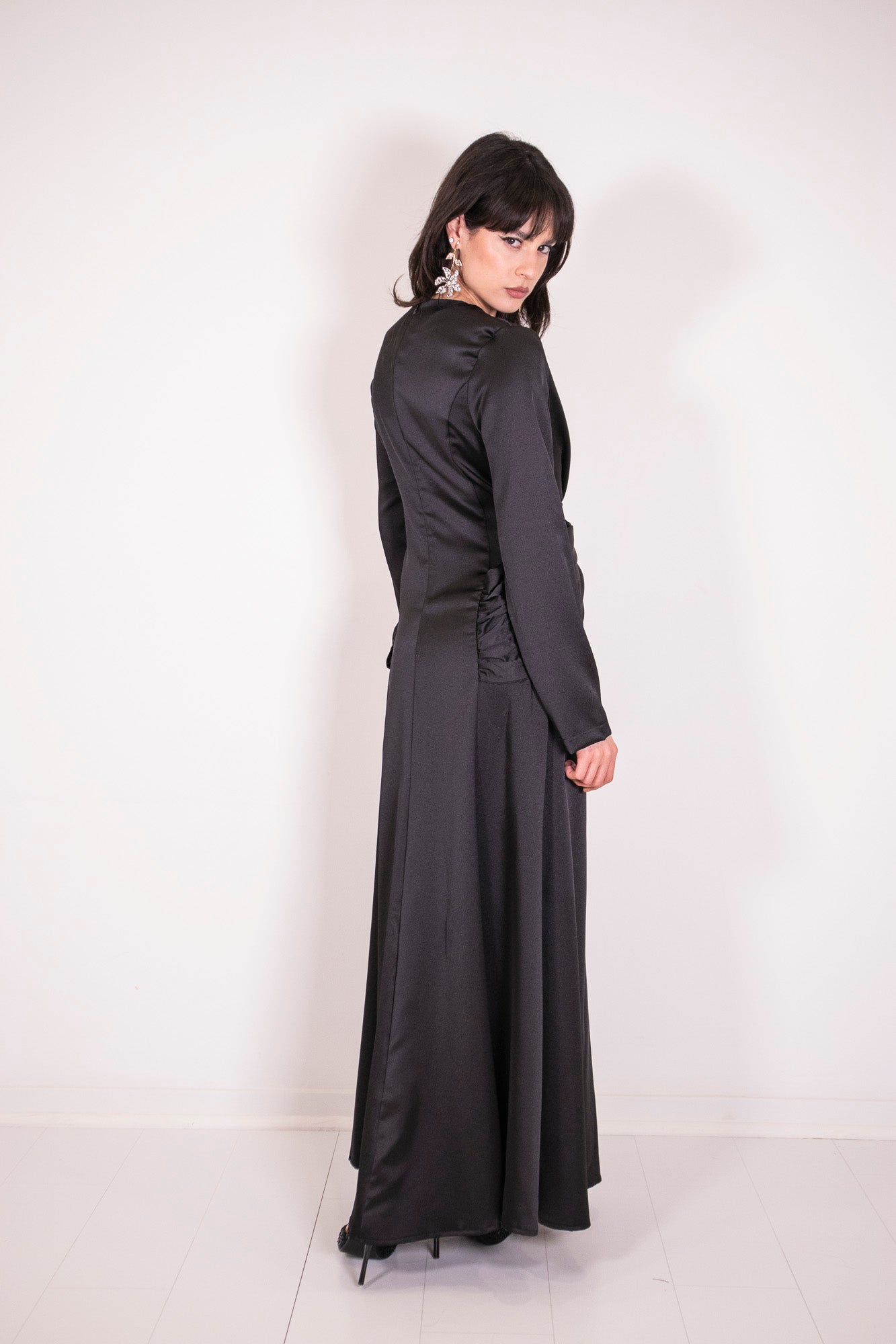 ABITO LUNGO DROPE SATIN