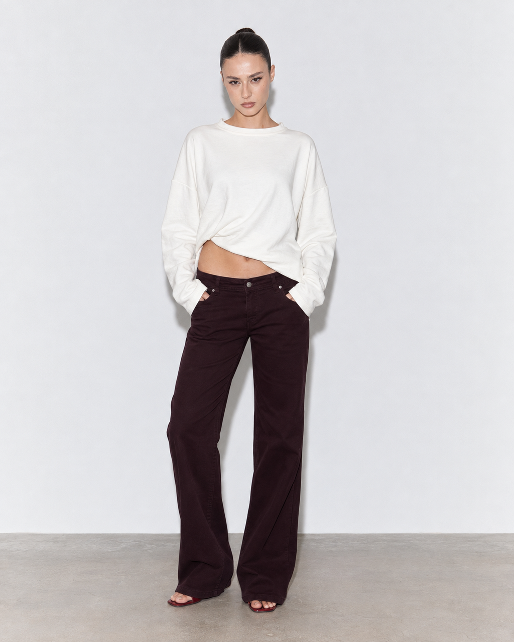 DENIM PRUNE LOW WAIST