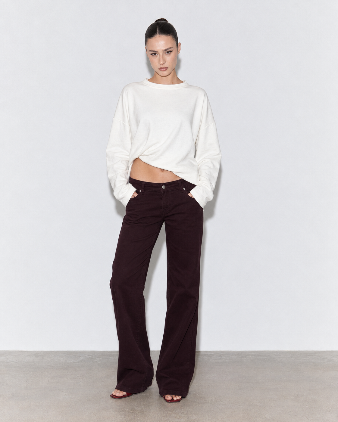 DENIM PRUNE LOW WAIST