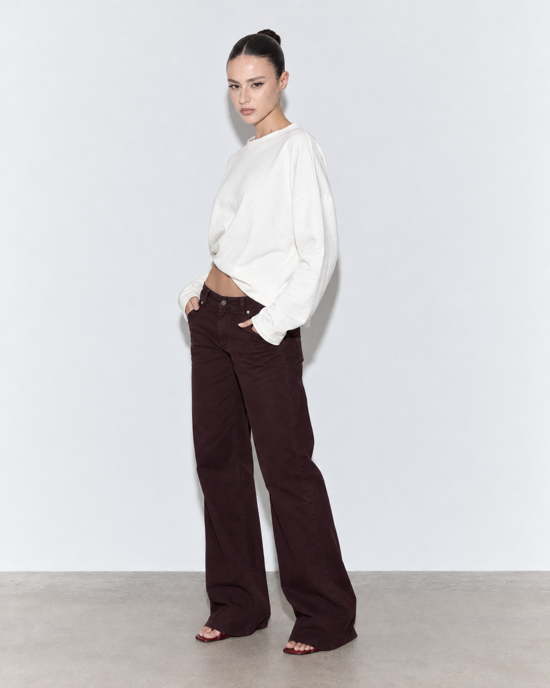 DENIM PRUNE LOW WAIST