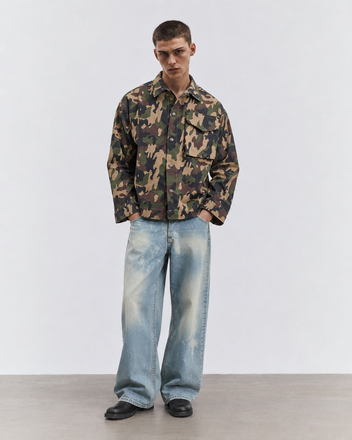 GIACCA CROPPED FIT CAMOUFLAGE