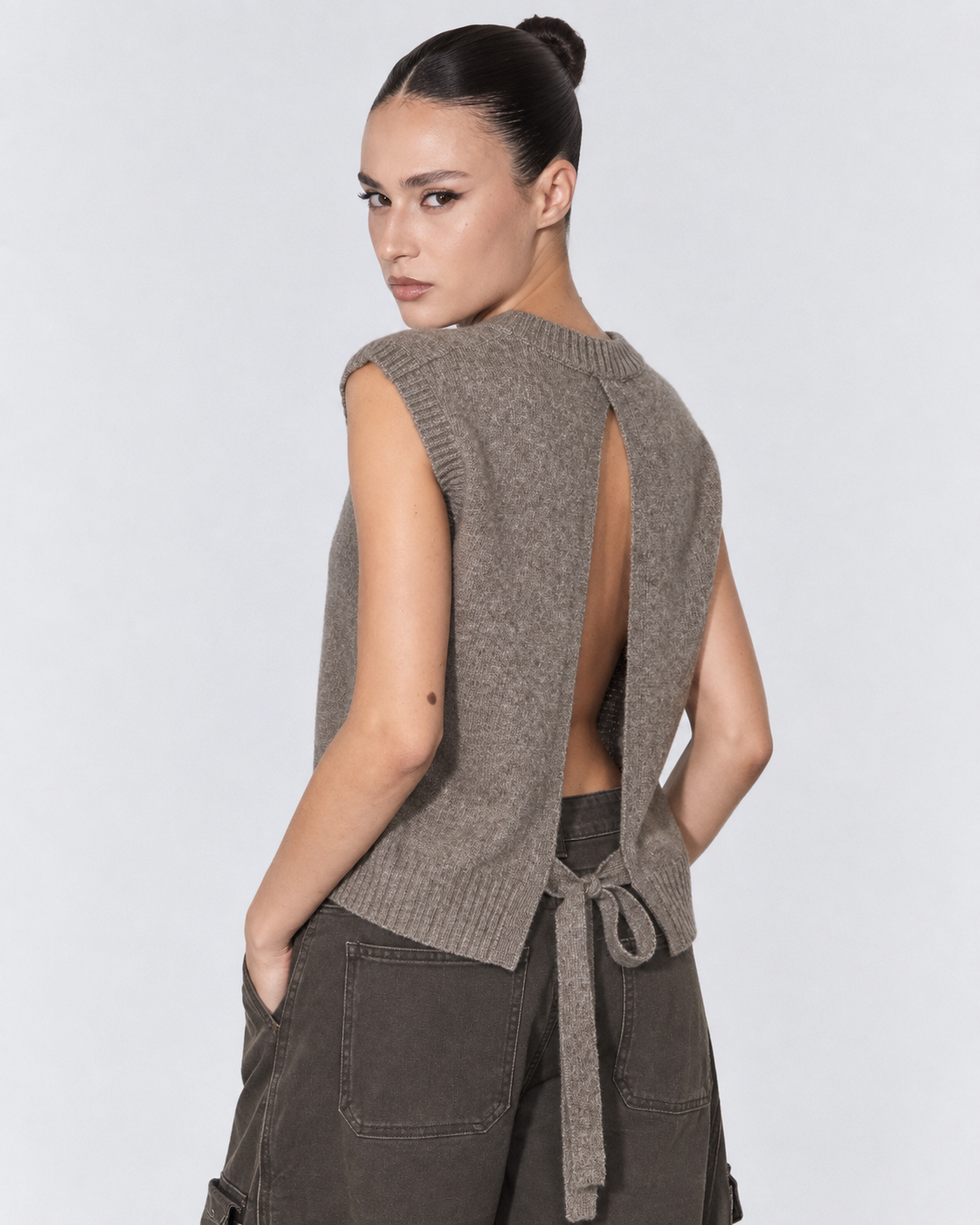 PULLOVER GILET BOW