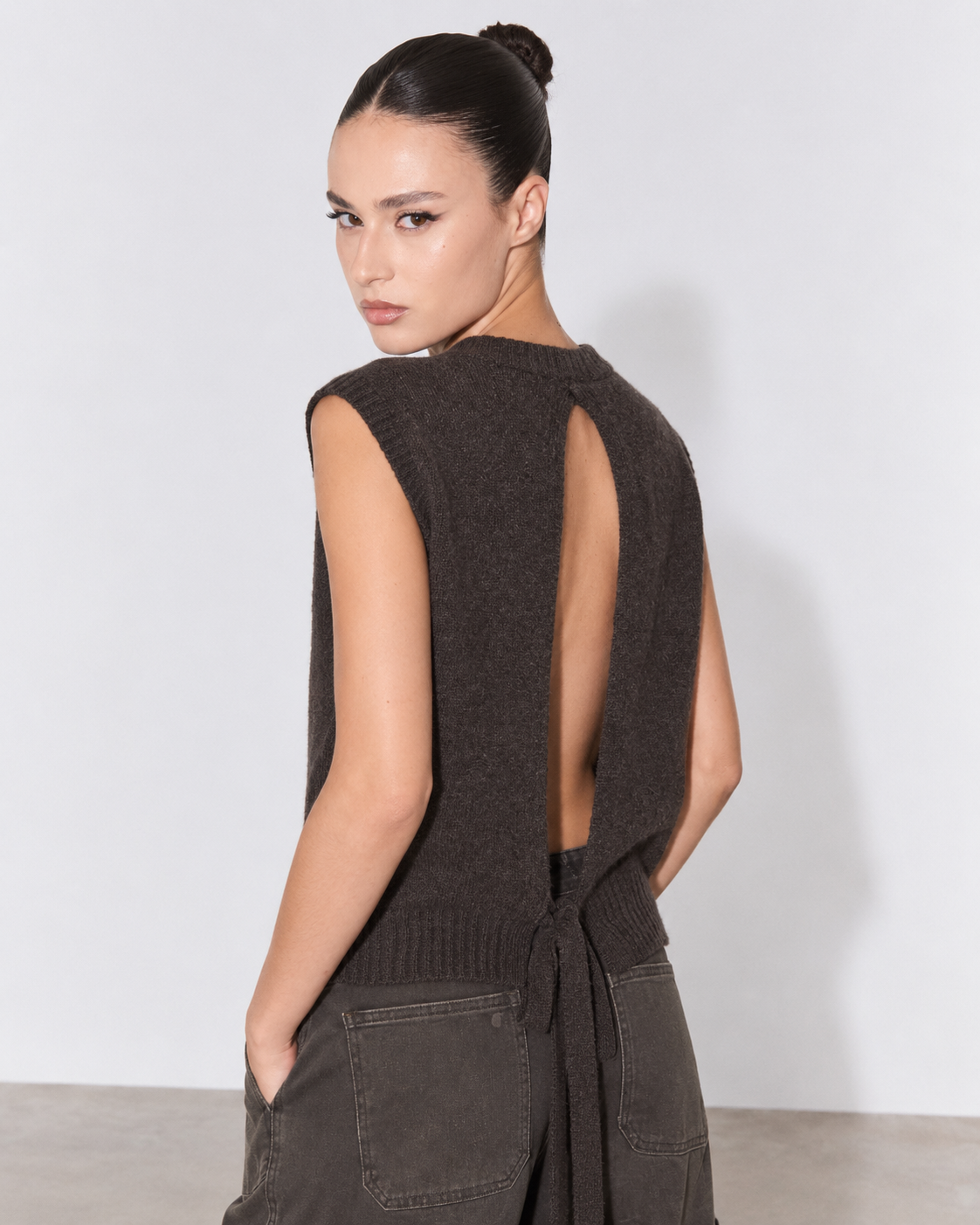 PULLOVER GILET BOW