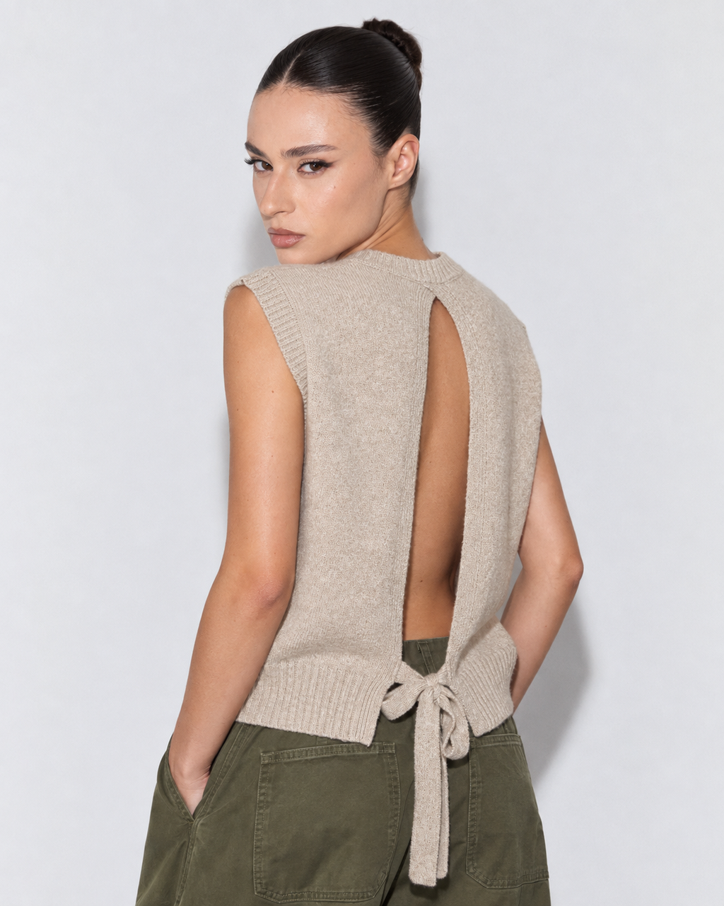 PULLOVER GILET BOW