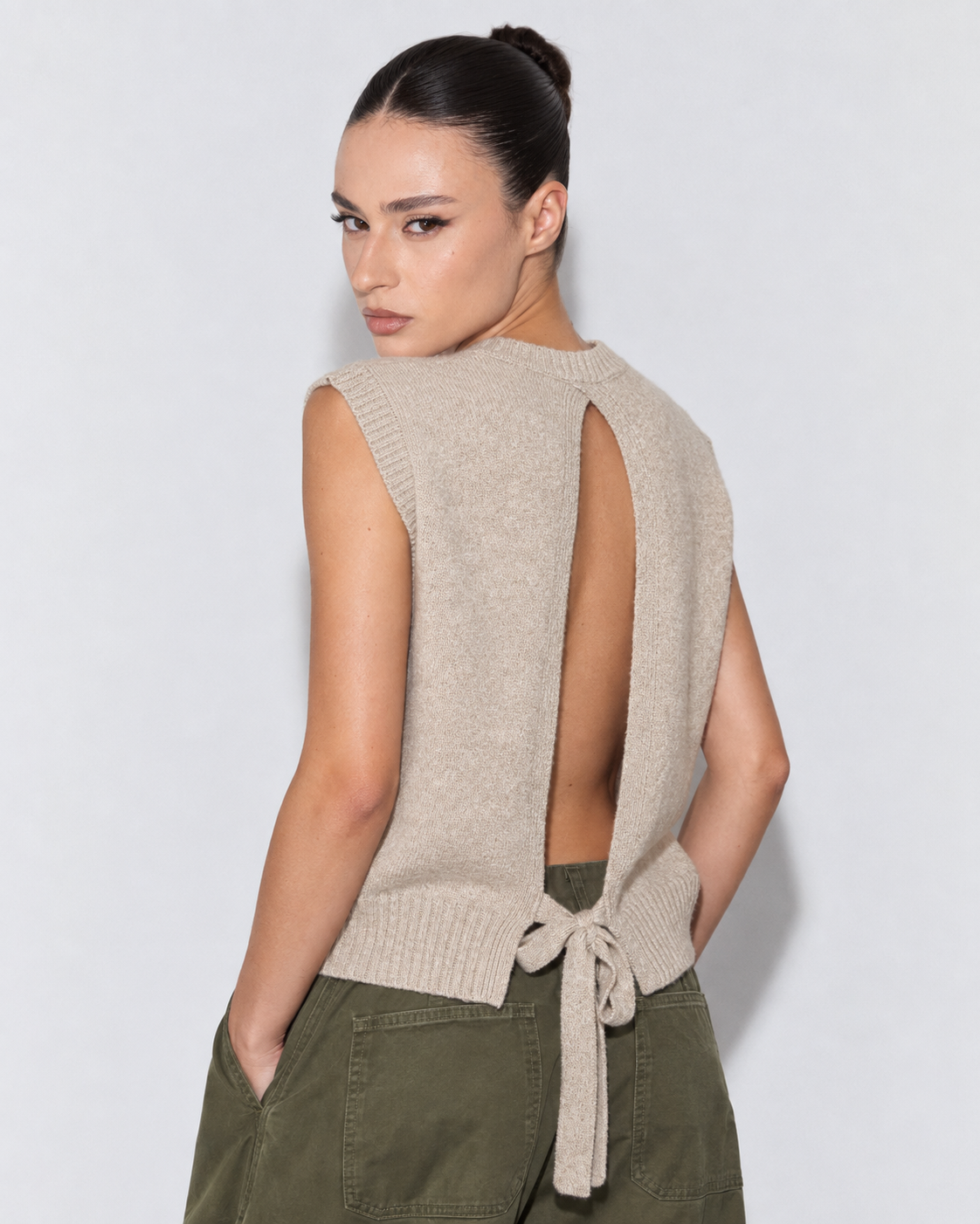 PULLOVER GILET BOW