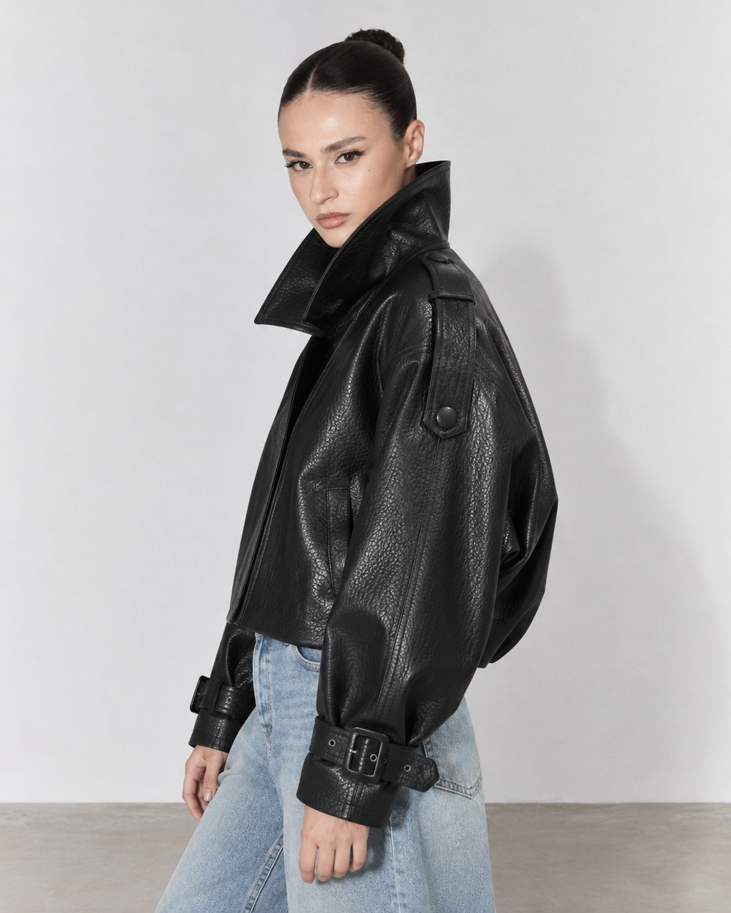 GIACCA COLLO ALTO LEATHER