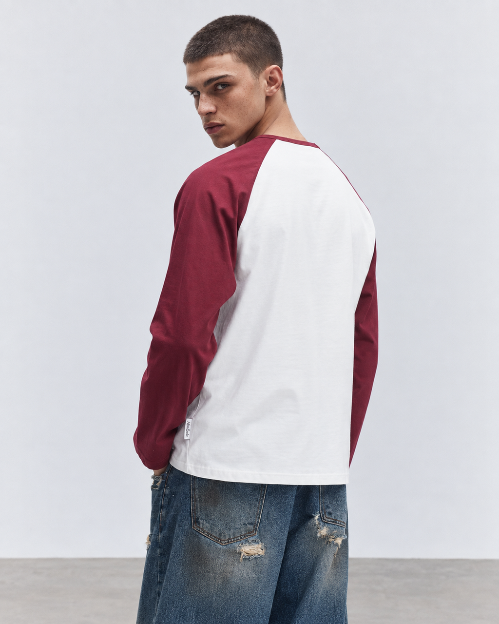 T-SHIRT LONGSLEEVE BICOLOR IN COTONE 210 GR