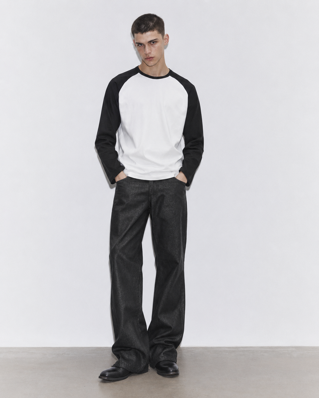 T-SHIRT LONGSLEEVE BICOLOR IN COTONE 210 GR
