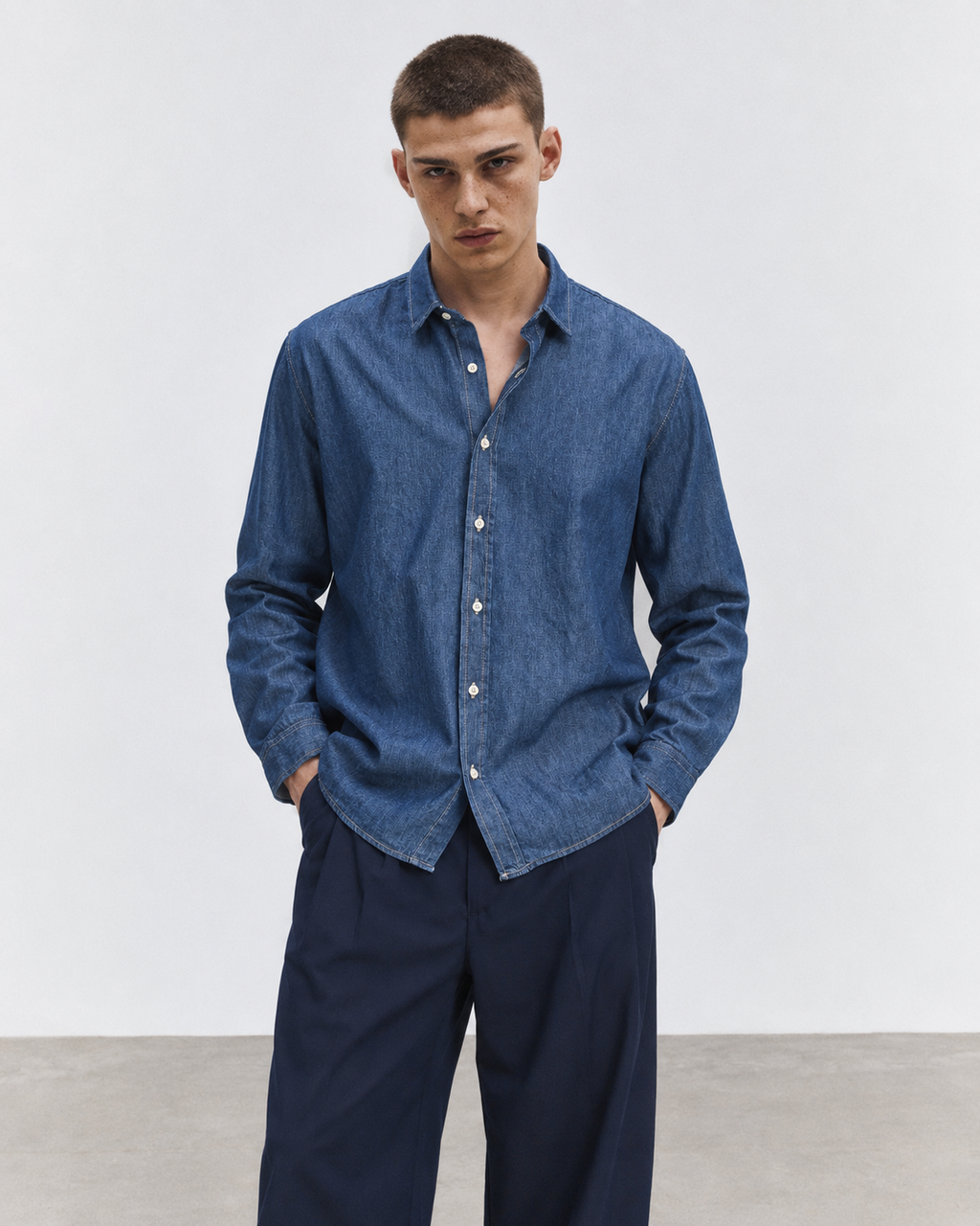 CAMICIA IN COTONE CHAMBRAY