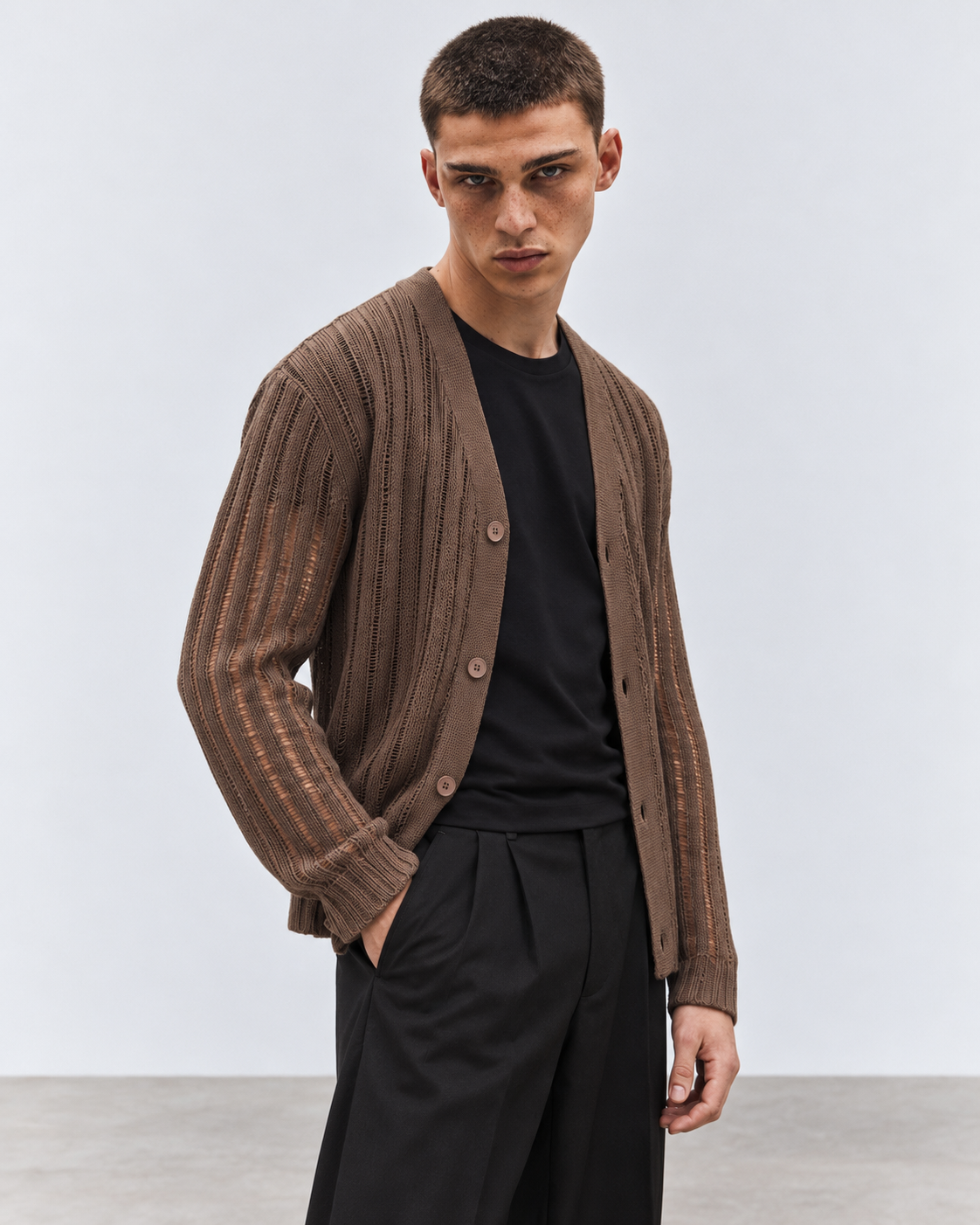 CARDIGAN CROPPED IN FILO FLUTTUANTE