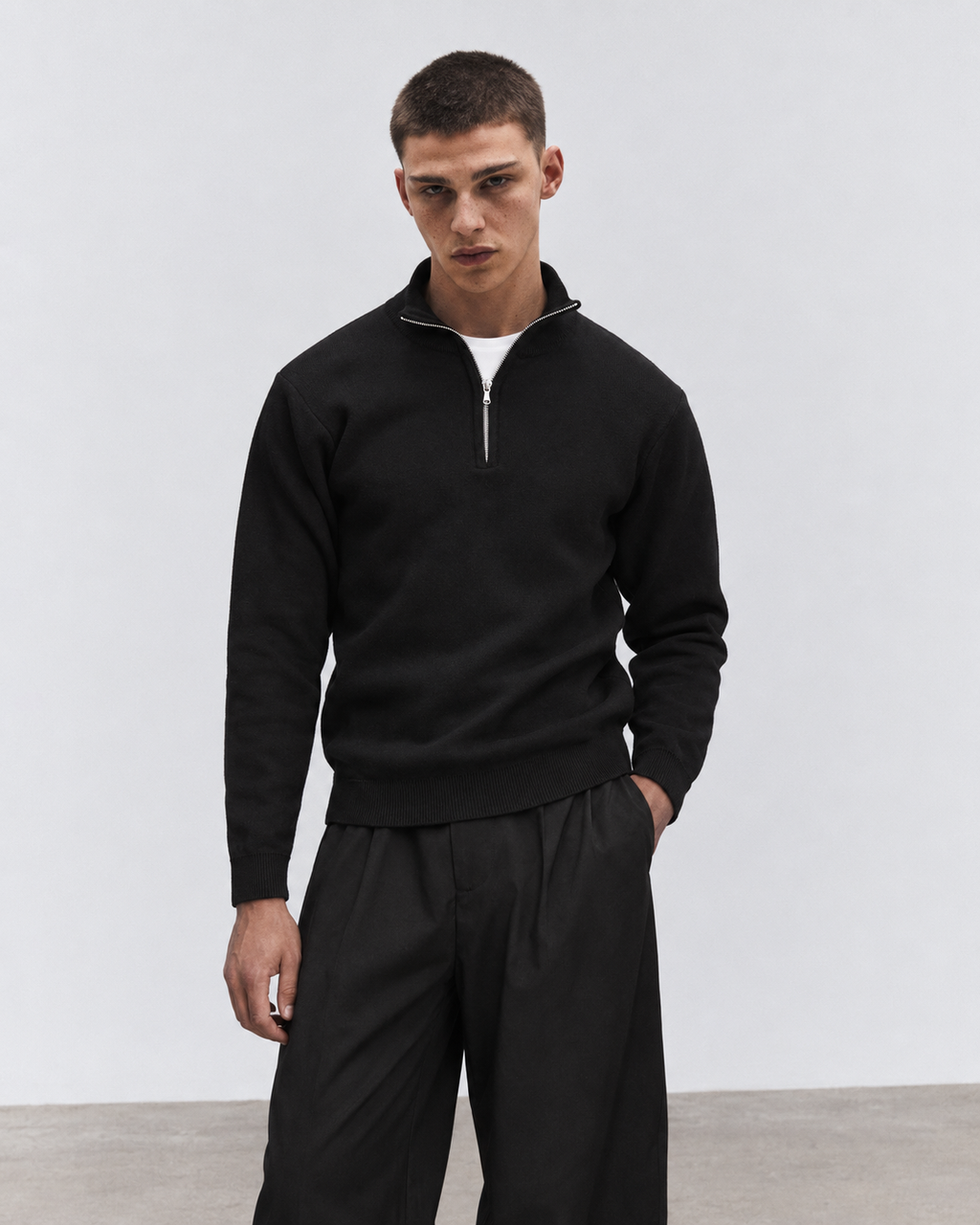 PULLOVER A MEZZA ZIP