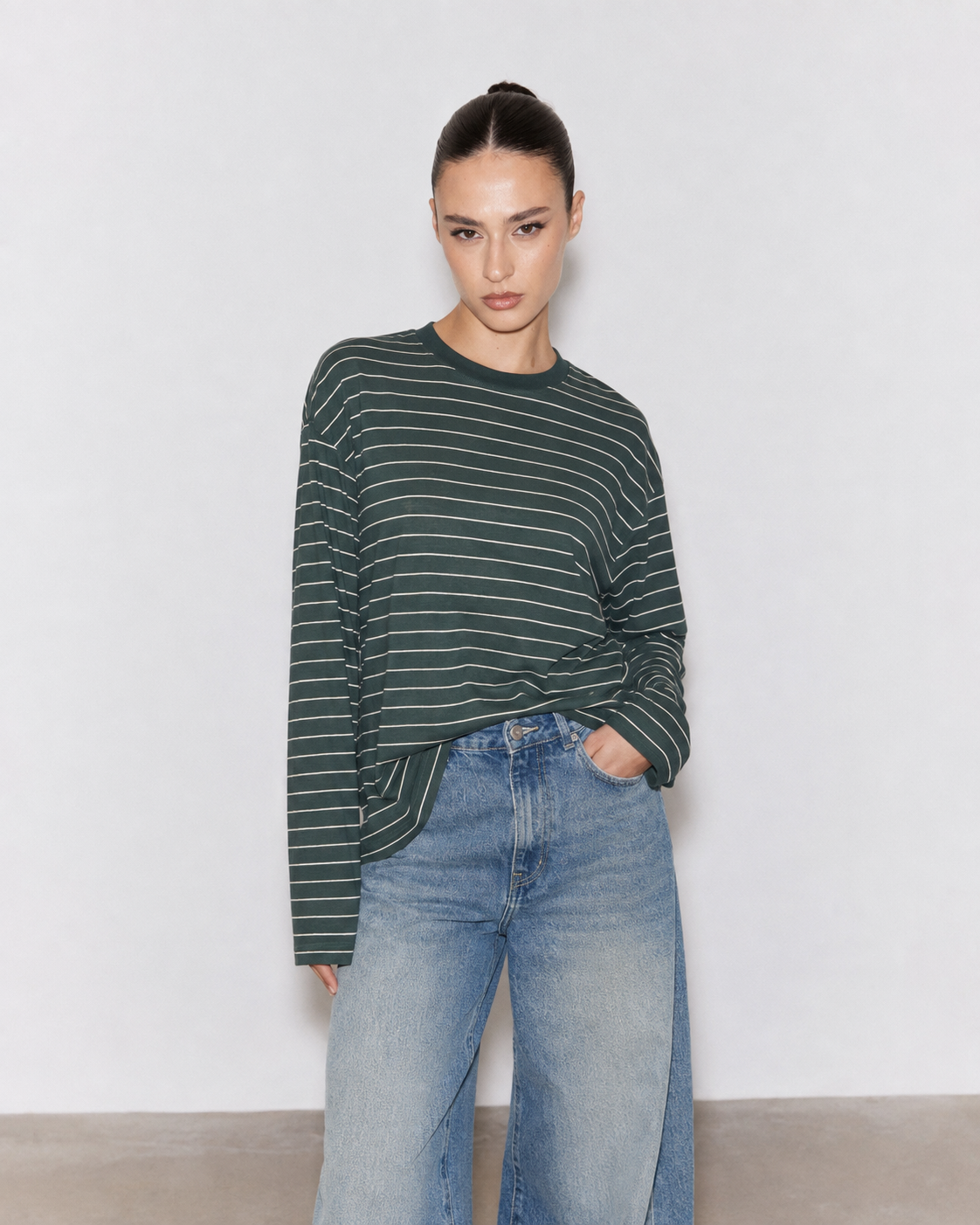 T-SHIRT OVER STRIPES