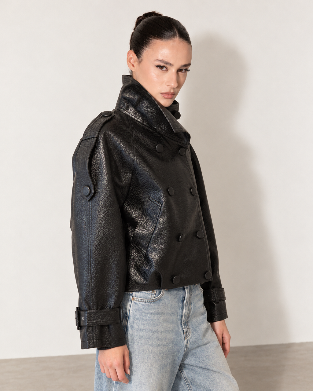GIACCA COLLO ALTO LEATHER