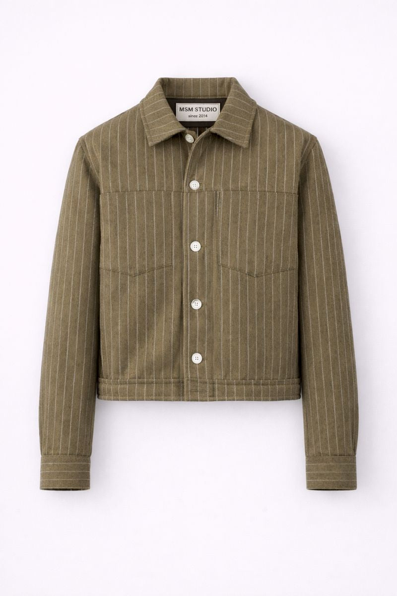 GIUBBOTTO STRUTTURATO IN LANA GESSATO