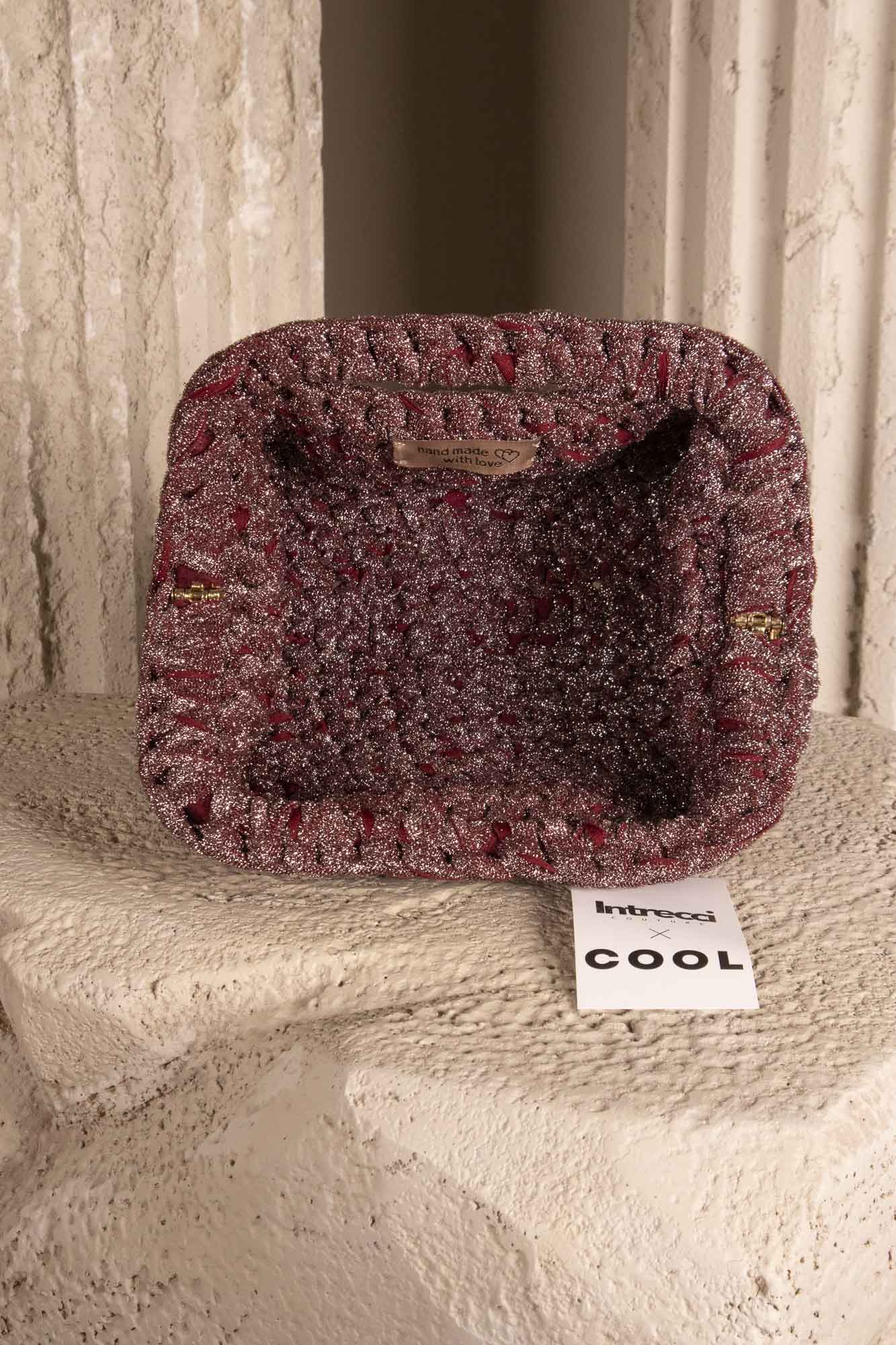 CLUTCH BURGUNDY GLITTER