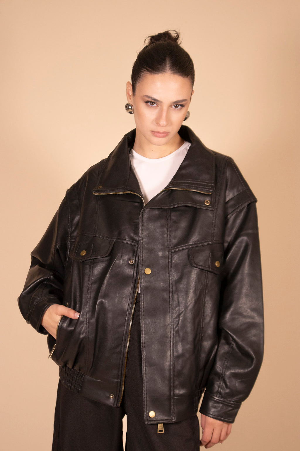 BOMBER IN PELLE LAURENCE