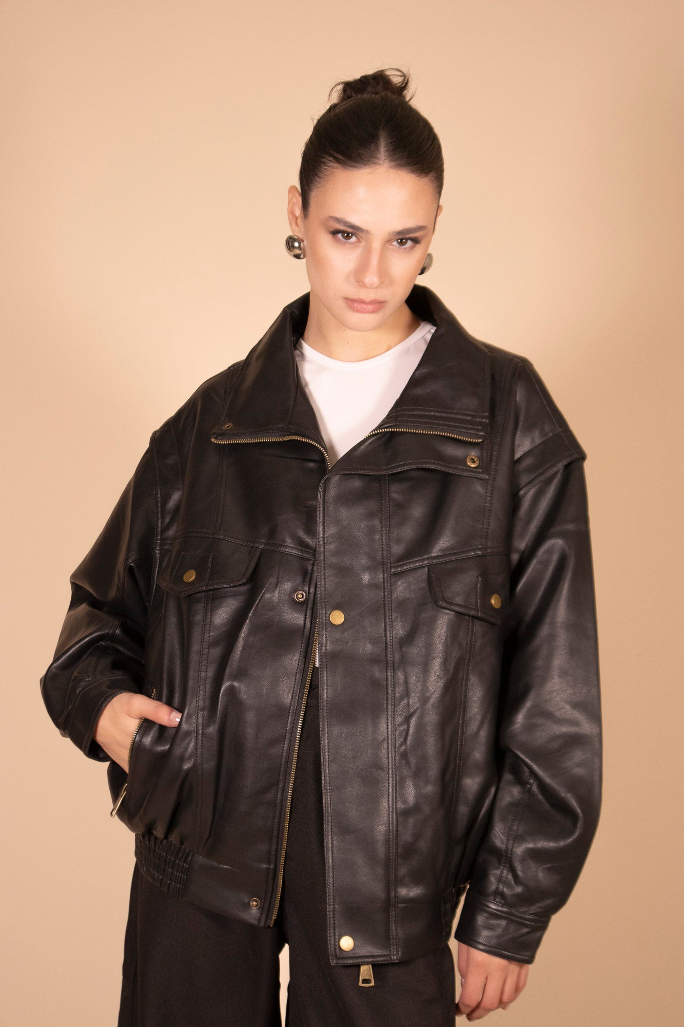 BOMBER IN PELLE LAURENCE