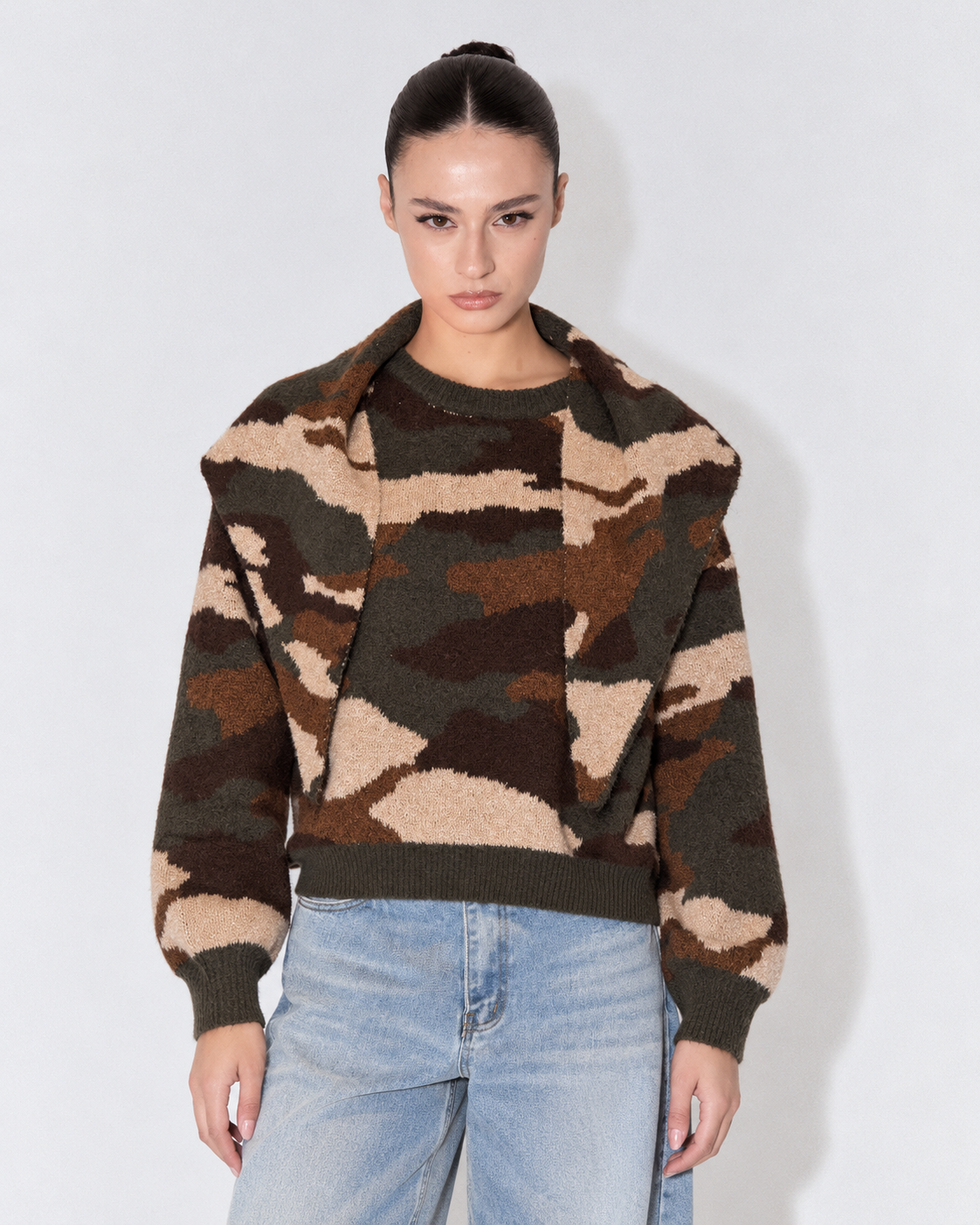 MAGLIONE CAMOU BANDANA