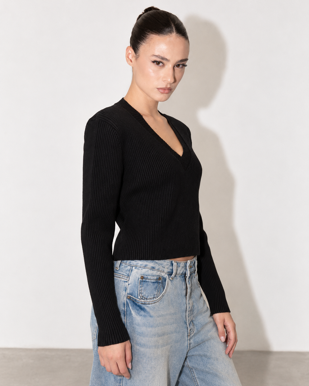 MAGLIONE SCOLLO A V SPALLINA